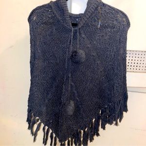 Gray poncho sweater